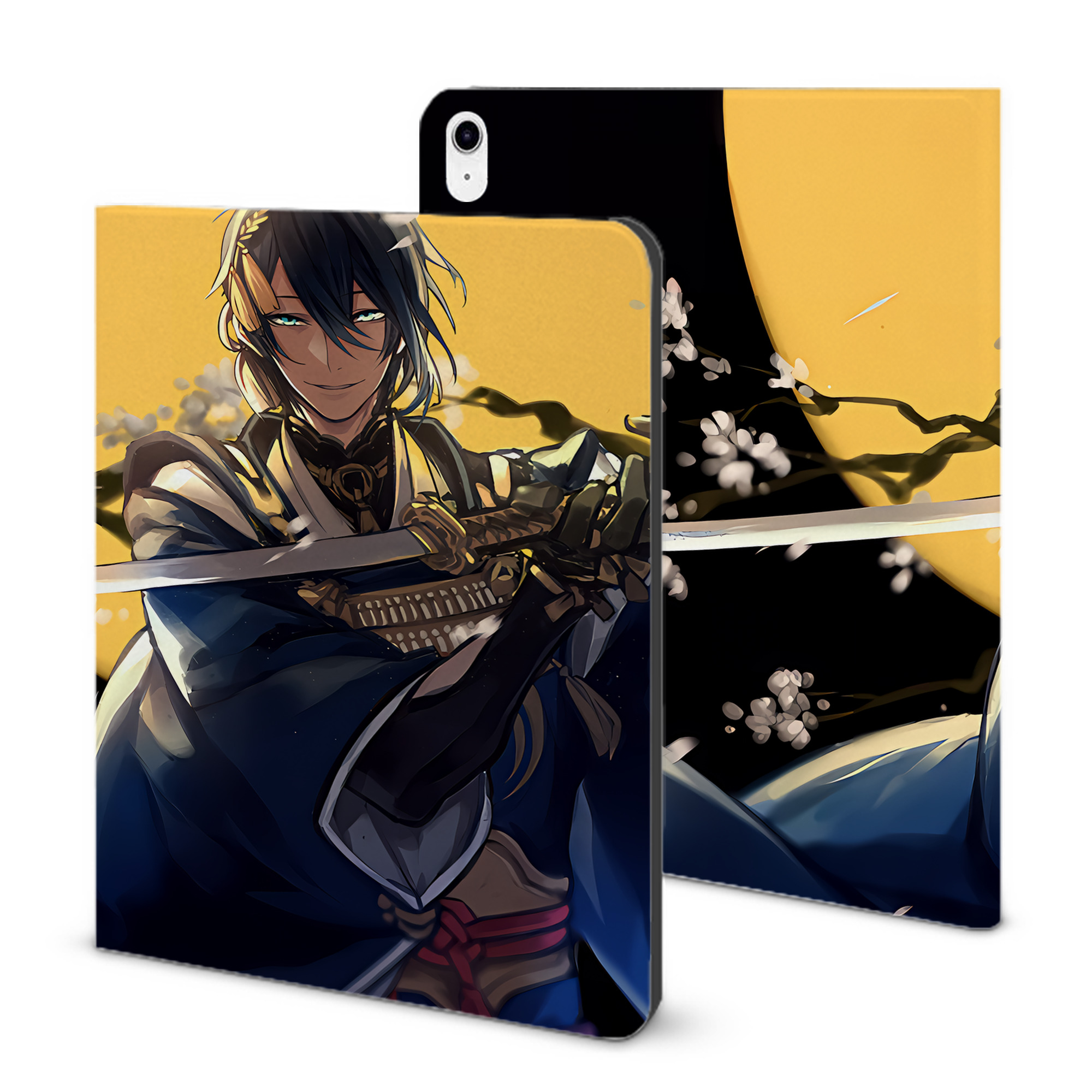 （画像用） 刀剣乱舞 Touken Ranbu IPad ケース ブック型 PUレザー TPU 耐衝撃 軽量 薄型 ペン収納なし 全面保護 IPad 各モデル対応